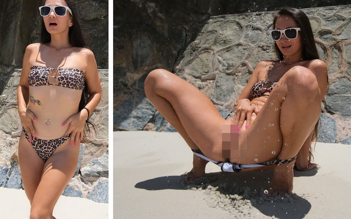 PassionBunny: Đi tiểu tuyệt đẹp nơi công cộng với đài phun nước khổng...