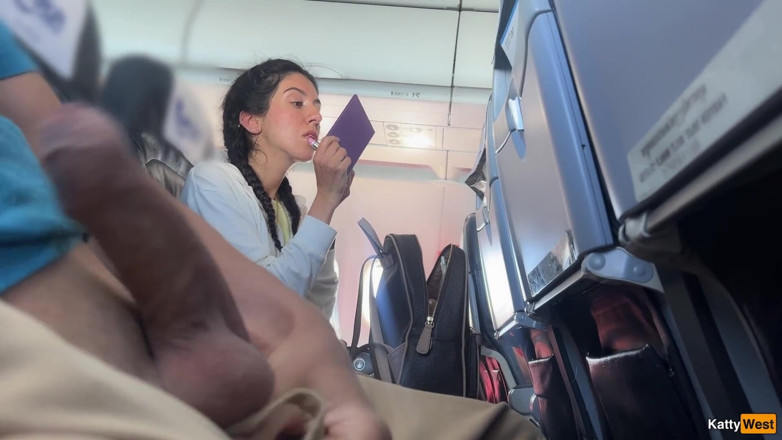 Katty West: Public Dick Flashing in Airplane - Girl Brought Me to Cumshot...