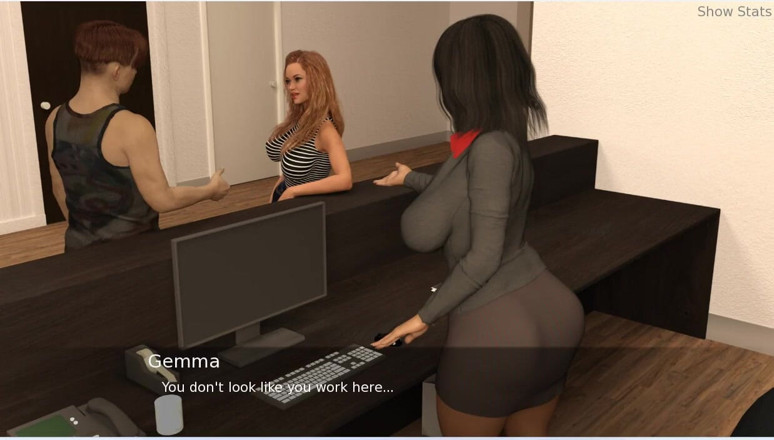 XXX Games Bunk: Project Hotwife - 게임플레이 - 롤플레이 - 그녀의 자산을 보여주는 사무실 마누라