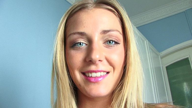 European fresh porn: Young Blonde in Black Stockings Shows off Her Divine Body