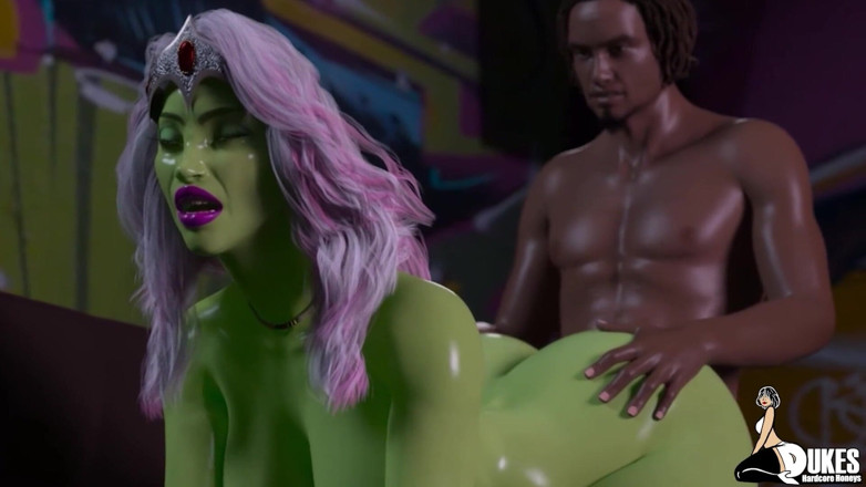 Dukes Hardcore Honeys: Big booty alien leader meets her BBC match