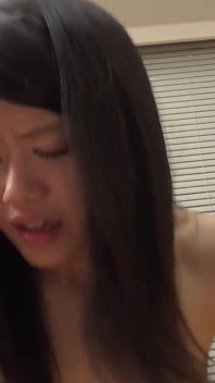 Japanese Babe Gets Her Bush Screwed and Filled with Cum by Three Men