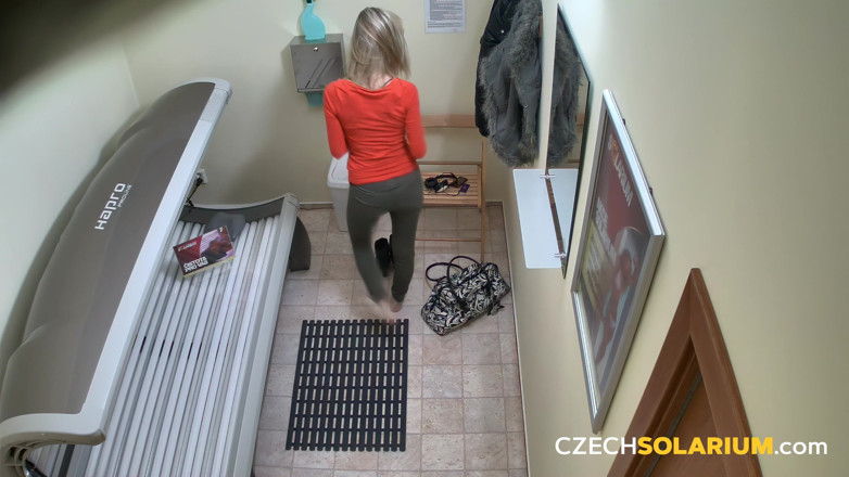Czech Solarium: Czech Solarium 2: Blonde Strips Down and Shows off Her Tight...