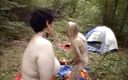 Hard Lesbians: Two mature whores licking in the woods