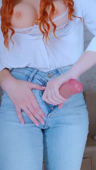 Futa Stepmom Jerking off Big Dick for Stepson! Taboo