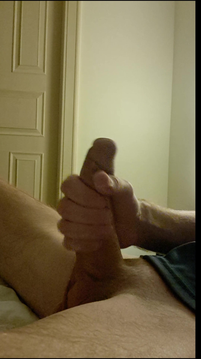 SkinnyWithAHugeDick: I Wank Outside My Step Sisters Bathroom to See if...