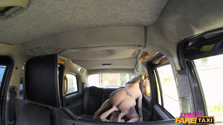 Female Fake Taxi: Female Fake Taxi - Lesbian Stripper Pussy Eating Session in Cab