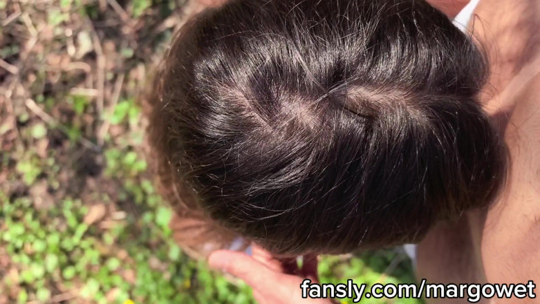 Margo Wet: Risky Public Blowjob in the Forest - She Sucks Him Until...