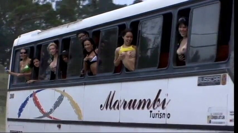 Group Bang: Lusty Latinas get banged on the bus in group sex