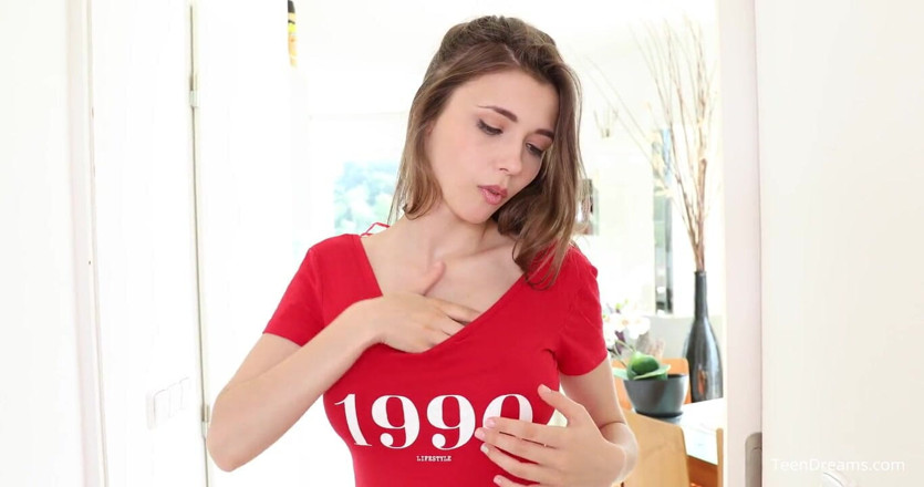 Teen Dreams: Mila Azul - Sexy Red Bodysuit
