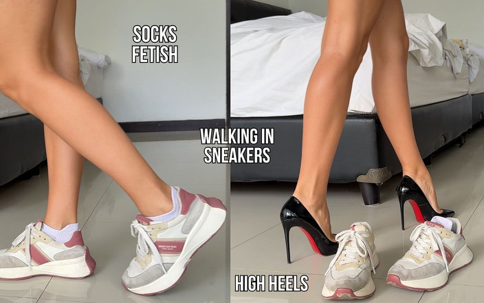 Princess Monica: Walking in Sneakers and High Heels