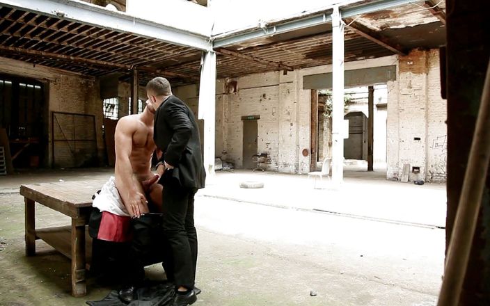 Macho Guys: Sexy 2 gay businessmen have sex in an abandoned place