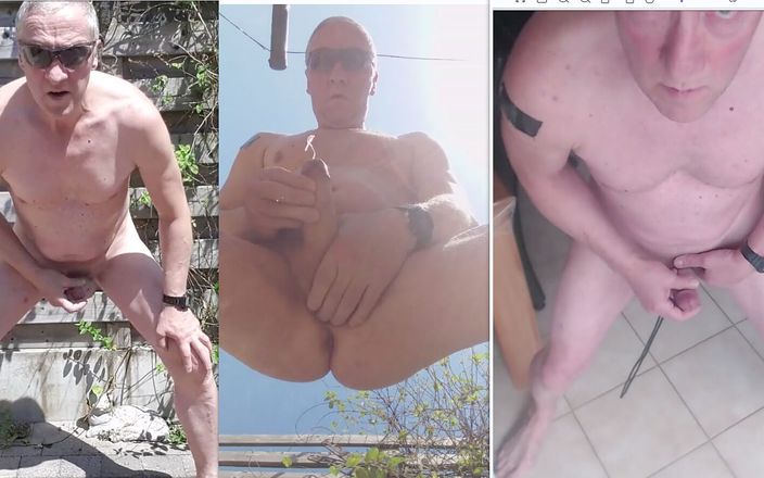 Daddy exhibitionist jantje: Abuelo papi exhibicionista corrida - compilación al aire libre