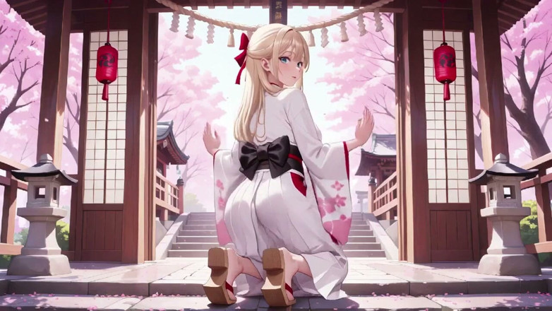 Tay Swift X: Ragazza bionda kimono! Dal santuario di Cherry Blossom alla camera...
