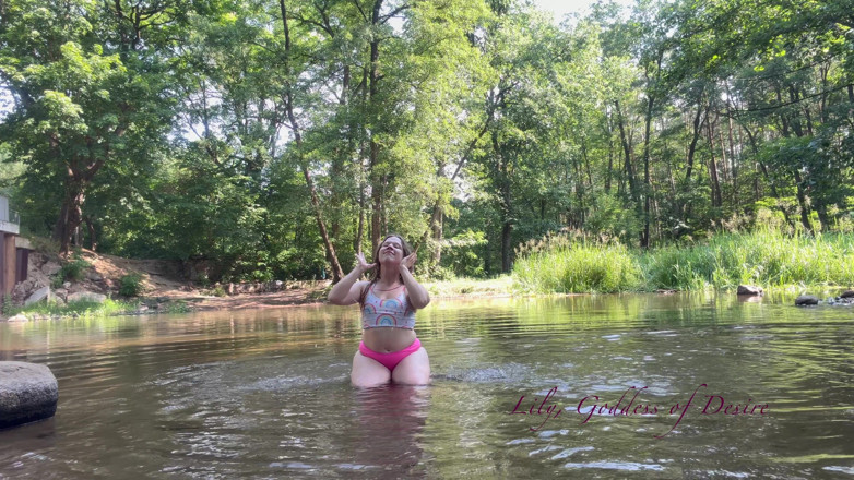 Lily, Goddess of Desire: Cute Teen in Costume Playing in the River Like in...