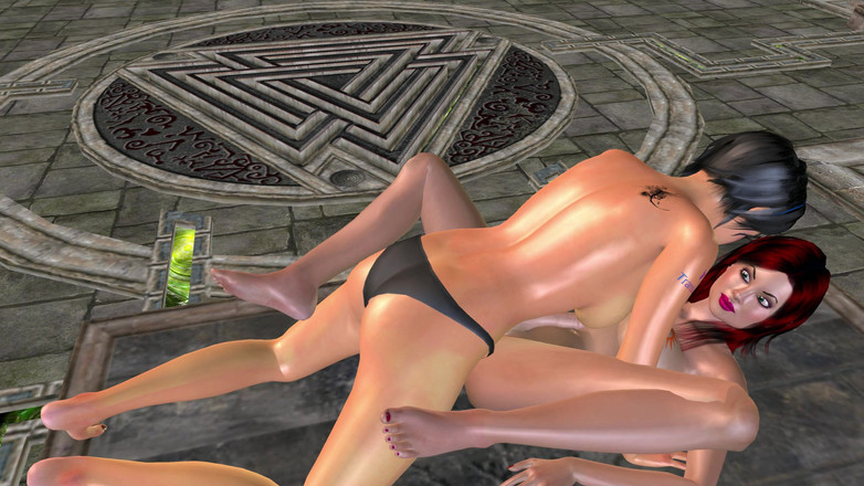 TransLure: Animerad 3D-tecknad porr - en vacker flicka och storbröst shemale knullar varandra