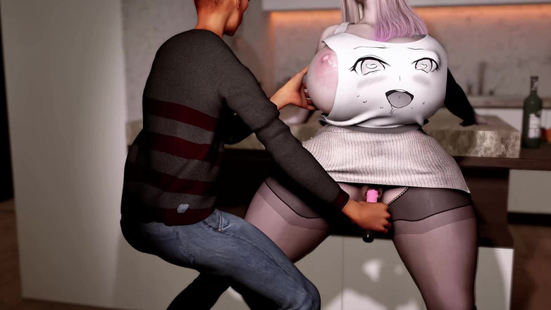 Why fuck so hard: Pelacur semok rambut pirang dengan toket besar 3d menggoda pria tua...