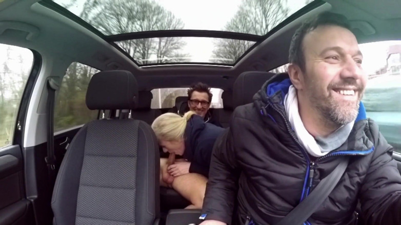 Pornstars fucking Japan Style: Sexy blonde pierced mature fucked in car