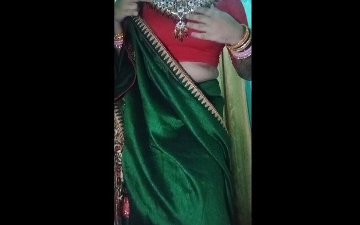 Gauri Sissy: Indian Gay Crossdresser Gaurisissy Wearing the Green Saree XXX and...