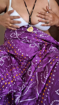 Purple Saree Love the Gujrati Bhabhi Feeling