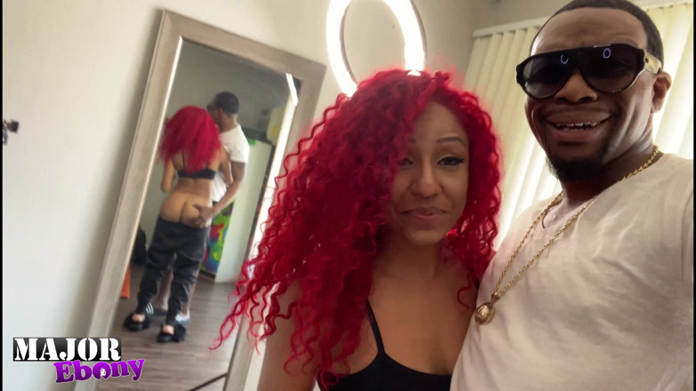 Major Ebony: Redhead Barbie Squirts While Fucking BBC!