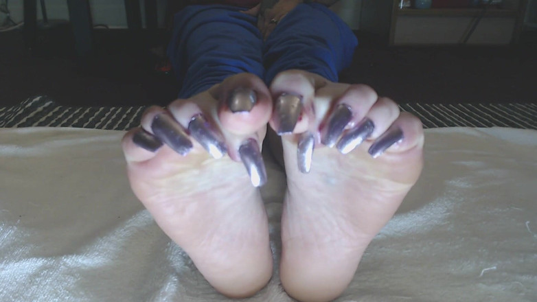 Abby Anna: Rose gold lavender super long nails