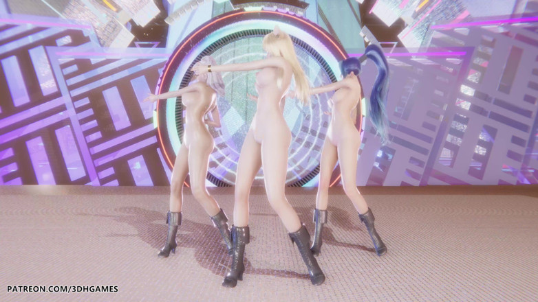 3D-Hentai Games: Kard - Gunshot Ahri, Kaisa a Evelynn Sexy Striptýz