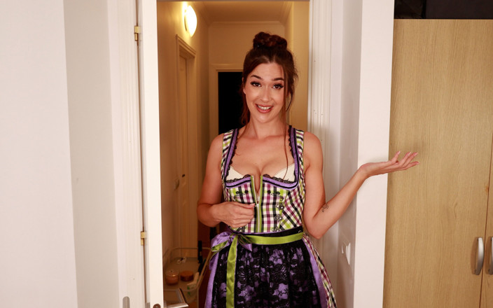 Mary Haze: Help, My Dirndl Won't Close! Stepbrother Helps Me - on One...