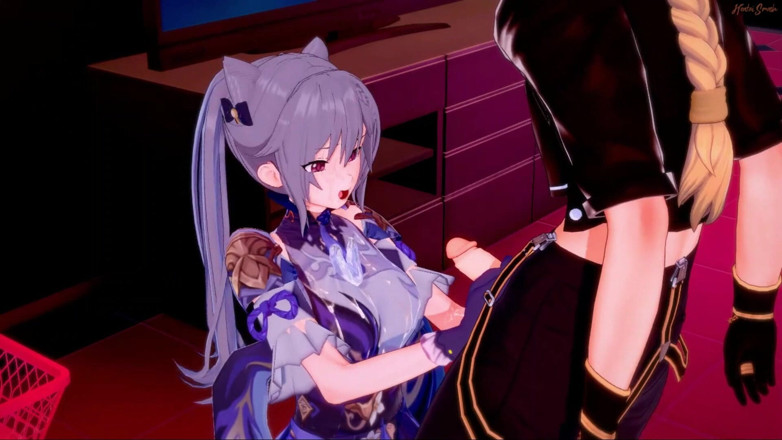 Hentai Smash: Keqing recebe um facial antes de ser fodida por Aether -...