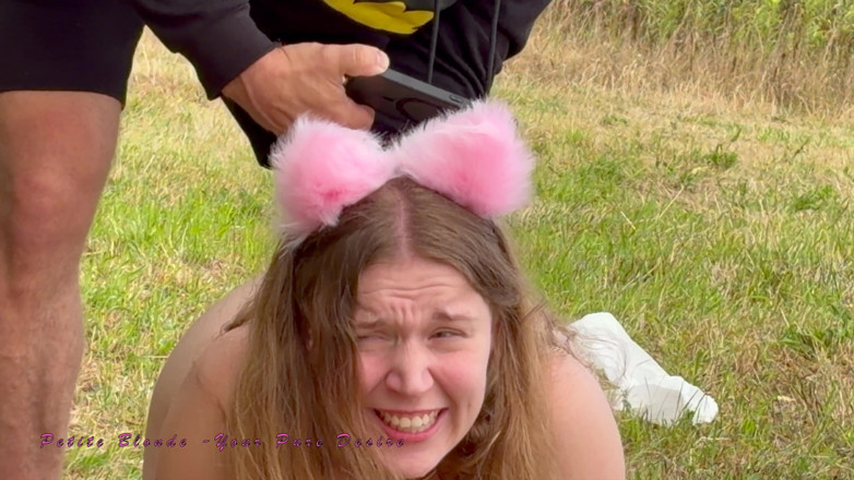 Petite blond your pure desire: Girl Is Taken Out on a Leash by Master and...