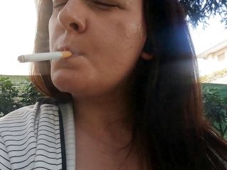 Nicoletta Fetish: Sexy smoking a garden