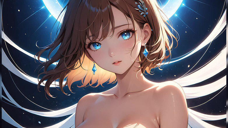 LustRender: 静かな喜び:魔法の光の中の美しい若い女性