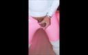 TS Melissa Glamour: Massive Cumshooting in Pink Pvc Legging