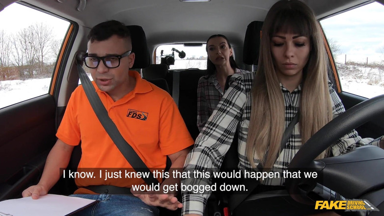 Fake Driving School: Stuck Between Snow and Big Tits