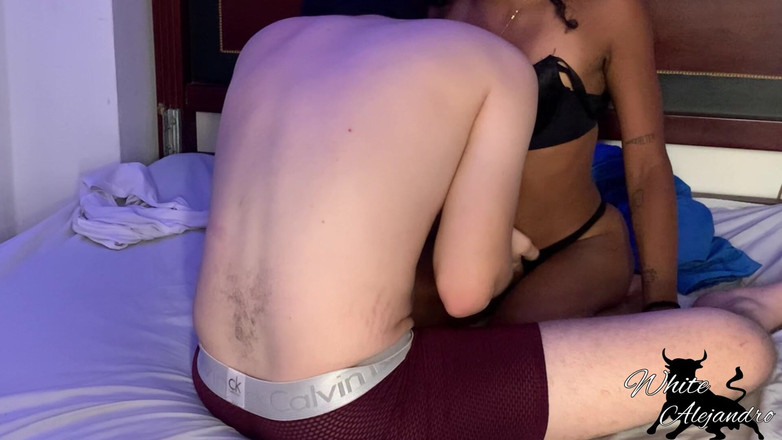 WhiteAlejandro: Horny Ebony Latina Rides White Cock at Her First Casting