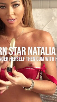 Stunning Porn Star Natalia Forrest's Gold Vibrator to Orgasm.!