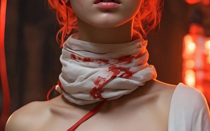 AI Girls: Artistico nudo di una bellissima giovane donna avvolta in bende...