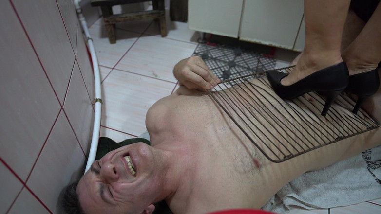 Paultramp: Ironing with Heels in the Bathroom