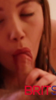 British 18-year-old sucks a fan and eats cum