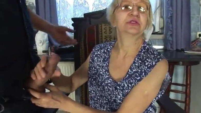 Meet my Pussy: Mature blonde slut sucks young dude's hard tool in the...