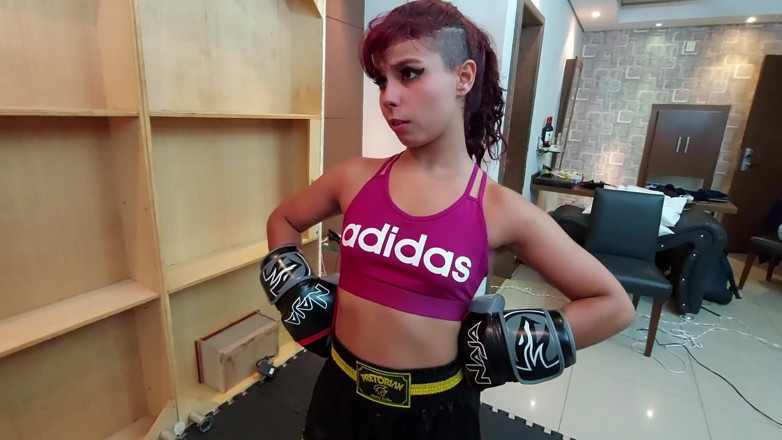 FetishKing: Real fight muay thai humilation - lets fight sweet blonde