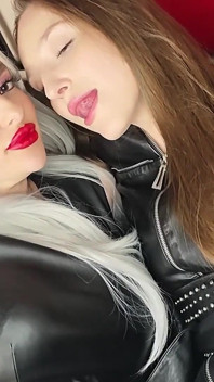 Leather, Latex and Glove Fetish, Lesbian Sex, Peeing in Glasses