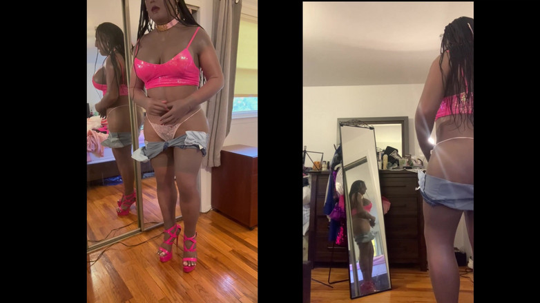 Deanna Doll: La ragazza nera danae in sexy pantaloni caldi e top...