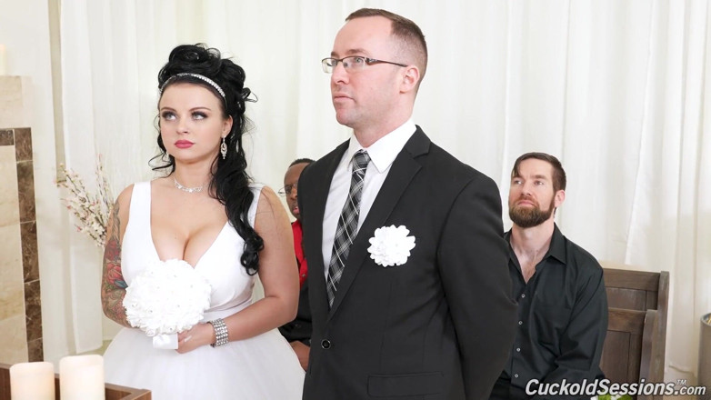 Cuckold Sessions: Payton Preslee's wedding turns rough interracial threesome - Cuckold Sessions