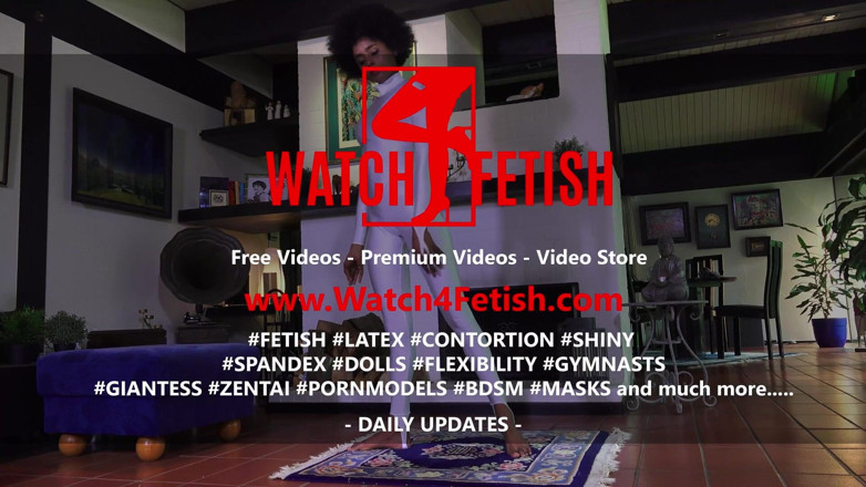 Gymnastic: Acrobatics in a White Zentai Catsuit