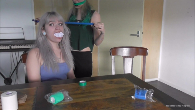 Restricting Ropes: Luna Grey & Violet Haze - gag party HD