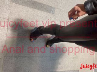 Giorgia feet: Amazing young MILF in shopping center: footjobs and anal