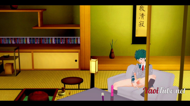 Yaoitube: Boku geen held Yaoi - Deku prostaatorgasme met zijn vinger, komt...