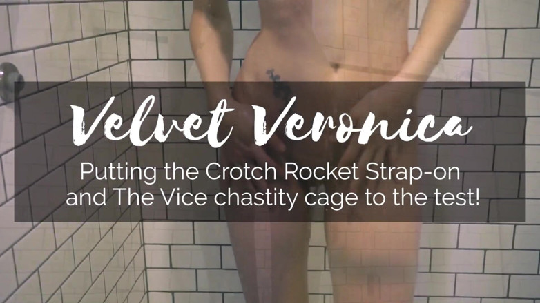 VelvetVeronica: My pet fucks me with a strap-on dildo while locked...