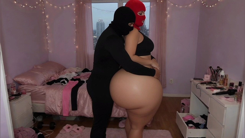Animate golden: Big Ass Girl in Tight Pink Leggings Gets Pressed in...
